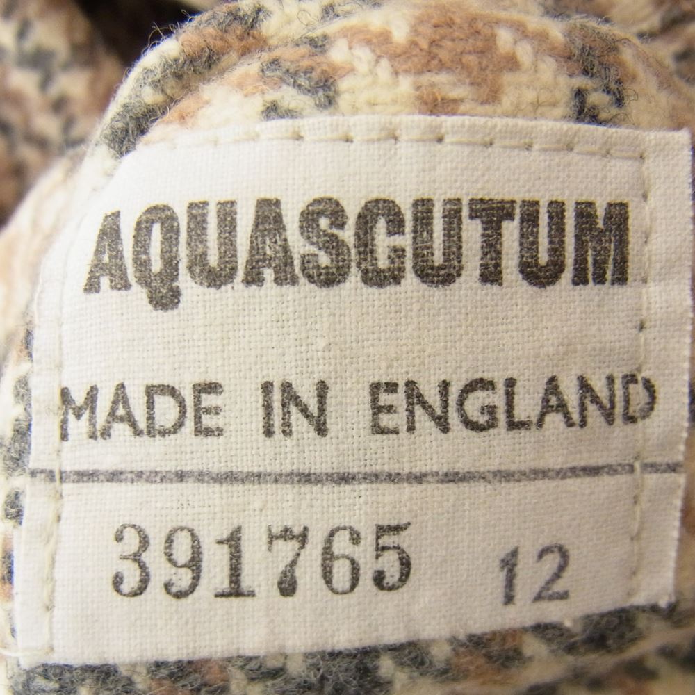 Aquascutum アクアスキュータム 英国製 ヴィンテージ 70~80s リバーシブル チェック ステンカラーコート ベージュ系 サイズ表記無【中古】