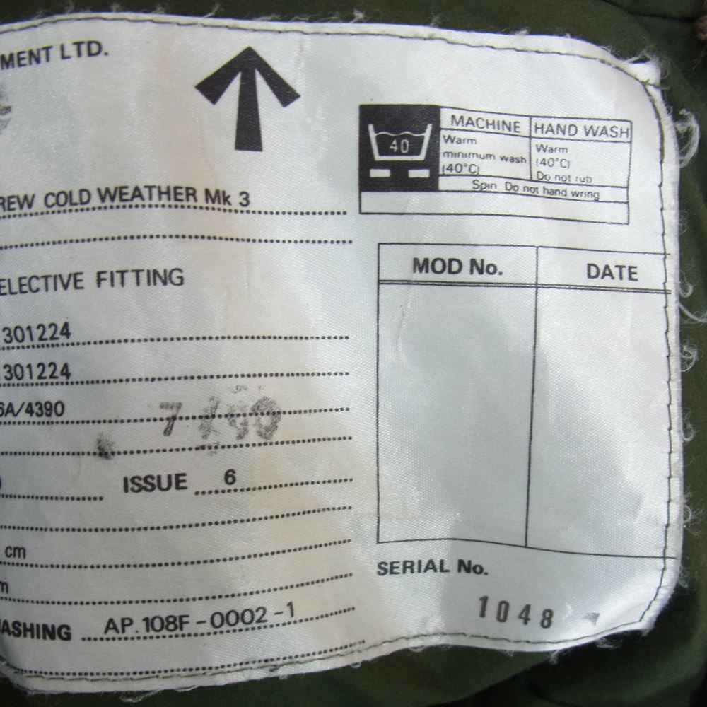 イギリス空軍 8415-99-1301224 90s~00s JACKET COLD WEATHER MARK 3 MK3 コールド ウェザー ショート ジャケット  カーキ系 表記 1【中古】