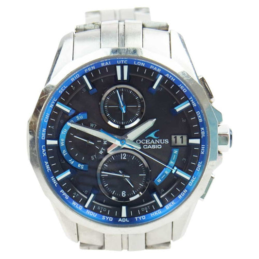 CASIO OCEANUS カシオ オシアナス OCW-S3000-1AJF Manta マンタ 電波時計 ソーラー電池 腕時計 ウォッチ シルバー系 ブルー系【中古】