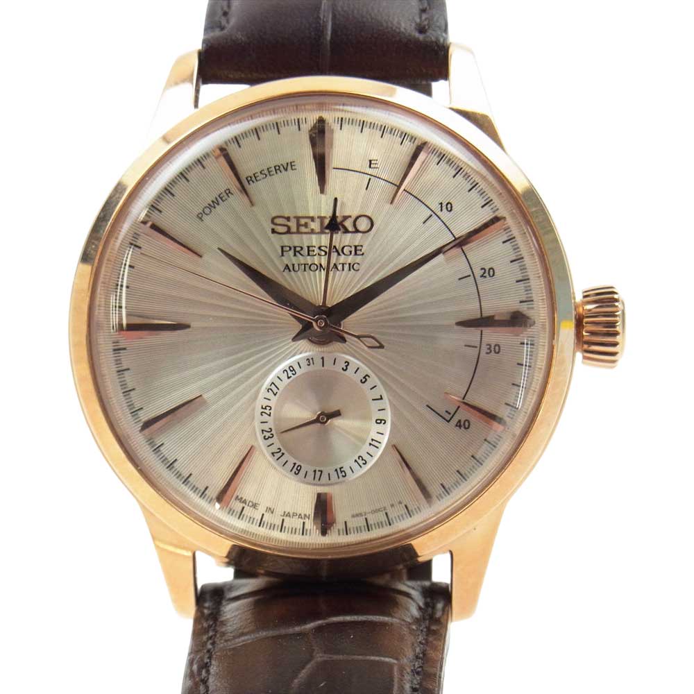SEIKO セイコー SSA346J1 PRESAGE プレサージュ パワーリザーブ 自動巻 腕時計 ウォッチ ブラウン系 ゴールド系【中古】