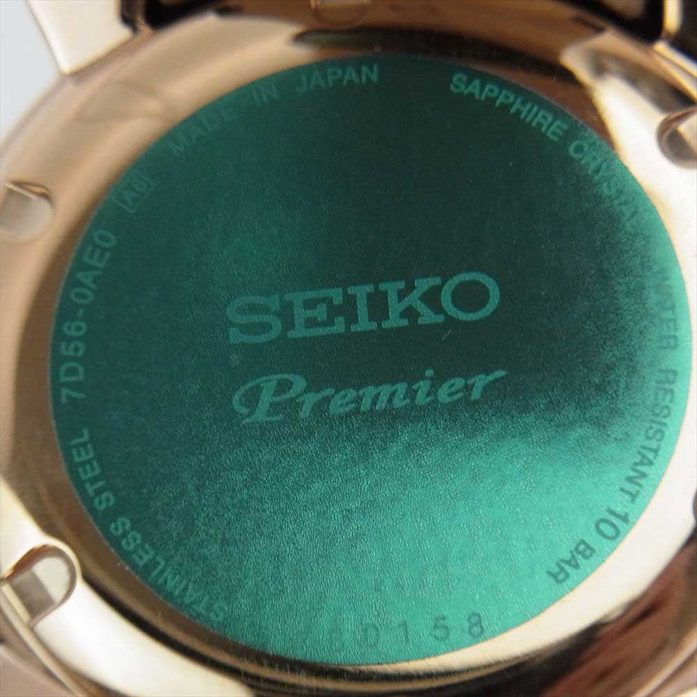SEIKO セイコー SNP150J1 Premier KINETIC プルミエ キネティック パーペチュアル 自動巻 腕時計 ウォッチ ブラック系 ゴールド系【極上美品】【中古】