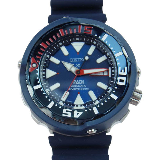 SEIKO セイコー SRPA83K1 × PADI パディ PROSPEX プロスペックス DIVERS 200M ダイバー 自動巻 腕時計 ウォッチ ネイビー系 ブルー系【美品】【中古】