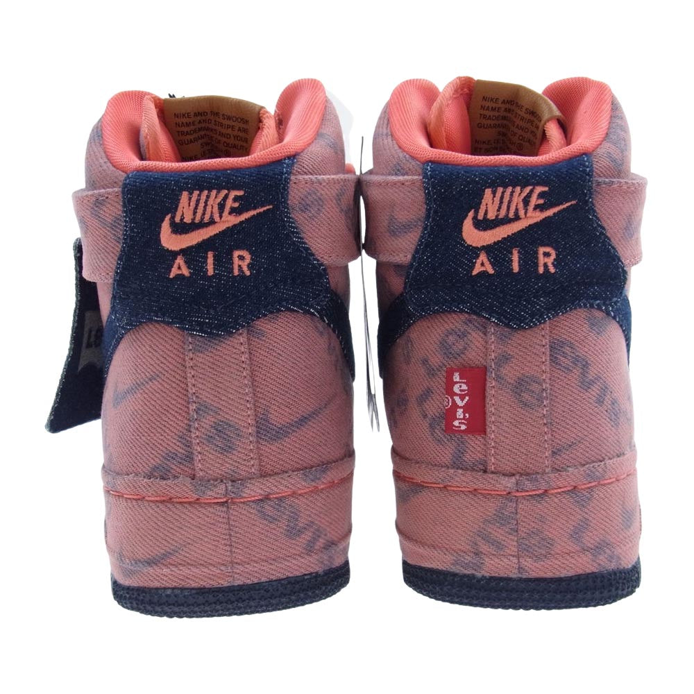 NIKE ナイキ CV0672-844 × LEVI'S リーバイス AIR FORCE 1 AF1 HIGH エアフォース ハイ "EXCLUSIVE DENIM" ピンク系 25cm【新古品】【未使用】【中古】