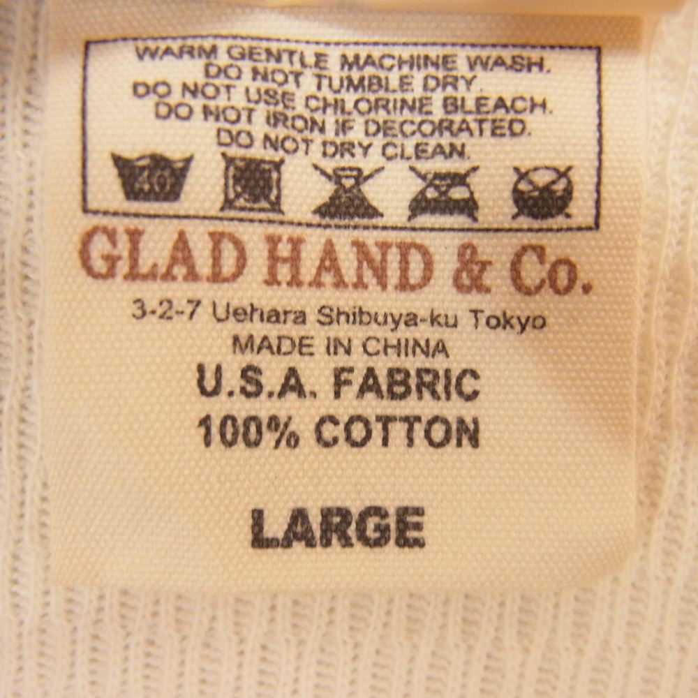 GLADHAND & Co. グラッドハンド サーマル ワッフル ヘンリーネック 長袖 カットソー オフホワイト系 L【中古】