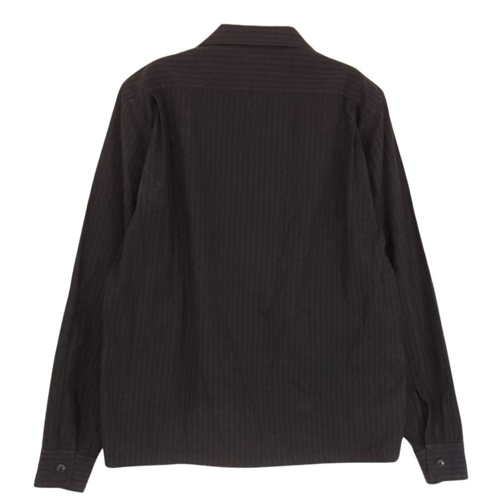 RUDE GALLERY ルードギャラリー ストライプ 開襟 オープンカラー 長袖 シャツ ブラック系 2【中古】