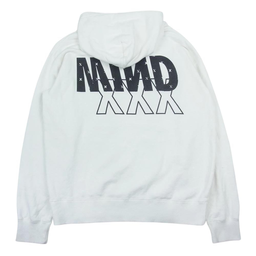WIND AND SEA ウィンダンシー × GOD SELECTION XXX ゴッドセレクション ロゴ プリント プルオーバ― パーカー ホワイト系 M【中古】