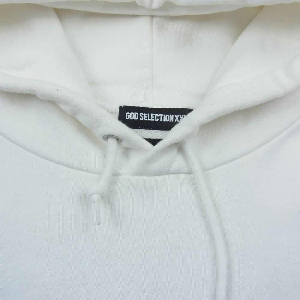 WIND AND SEA ウィンダンシー × GOD SELECTION XXX ゴッドセレクション ロゴ プリント プルオーバ― パーカー ホワイト系 M【中古】