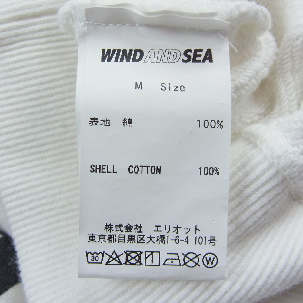 WIND AND SEA ウィンダンシー × GOD SELECTION XXX ゴッドセレクション ロゴ プリント プルオーバ― パーカー ホワイト系 M【中古】