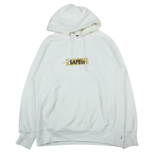 サプール #REF! × FR2 エフアールツー Smoking kills Hoodie スモーキングキル プリント プルオーバ― パーカー ホワイト系 M【中古】