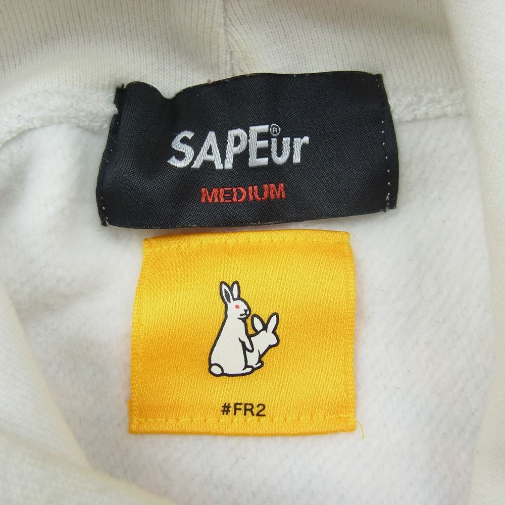 サプール #REF! × FR2 エフアールツー Smoking kills Hoodie スモーキングキル プリント プルオーバ― パーカー ホワイト系 M【中古】