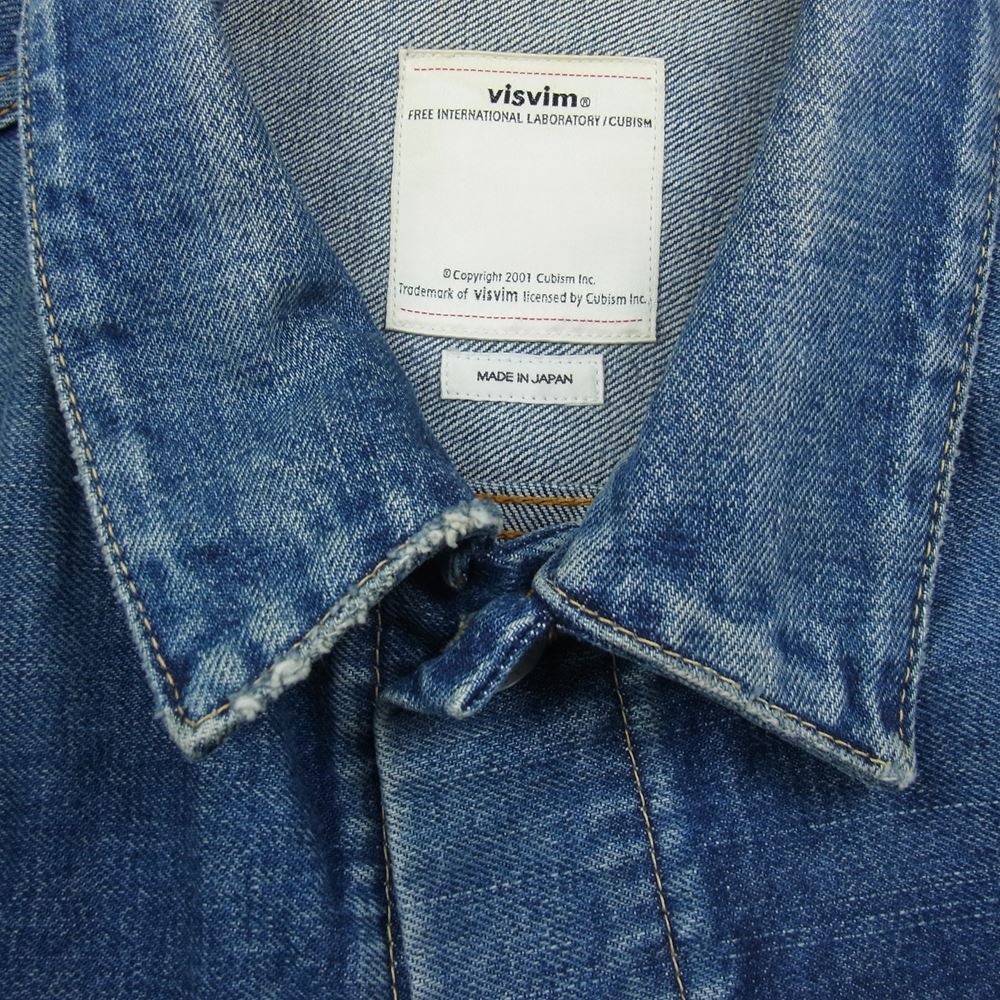 VISVIM ビズビム 0118105006003 18SS SS 101 JKT DAMAGED デニム ジャケット インディゴブルー系 2【中古】