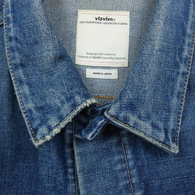 VISVIM ビズビム 0118105006003 18SS SS 101 JKT DAMAGED デニム ジャケット インディゴブルー系 2【中古】