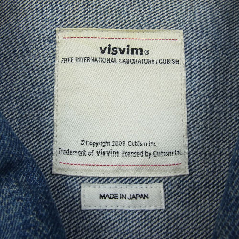 VISVIM ビズビム 0118105006003 18SS SS 101 JKT DAMAGED デニム ジャケット インディゴブルー系 2【中古】