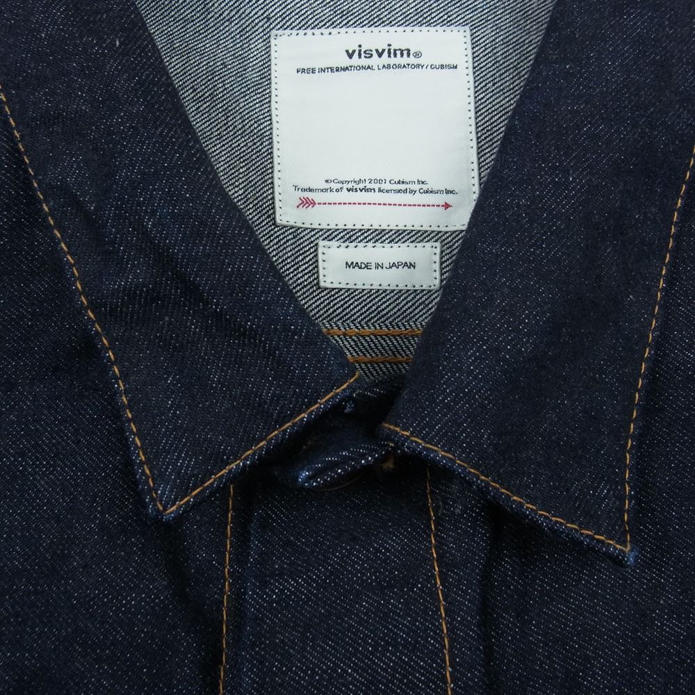 VISVIM ビズビム 0122105006002 22SS SS 101XX JKT UNWASHED アンウォッシュド デニム ジャケット インディゴブルー系 2【中古】
