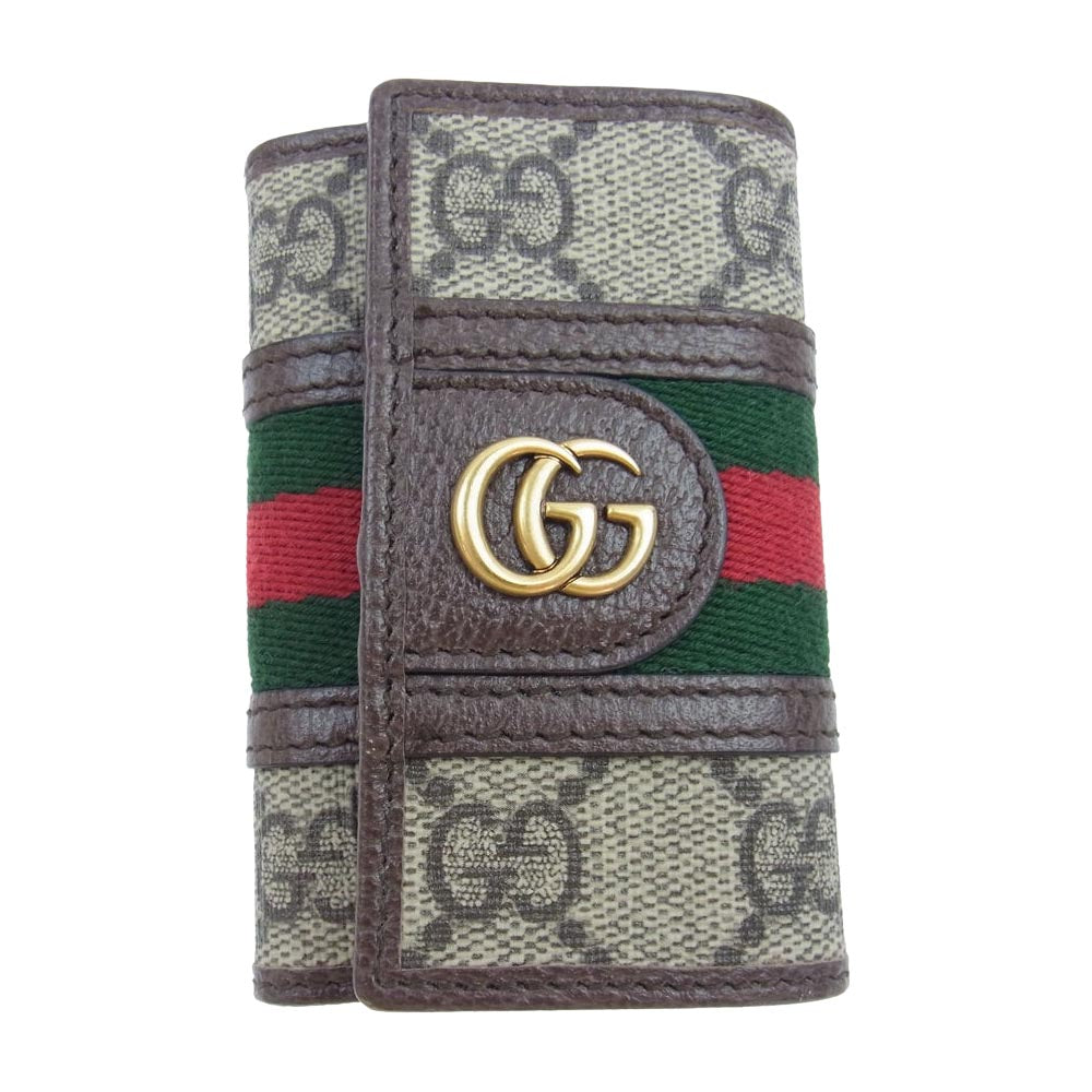 GUCCI グッチ 603732 オフィディア GGスプリーム シェリーライン キャンバス 6連 キーケース ライトブラウン系 ダークブラウン系【美品】【中古】