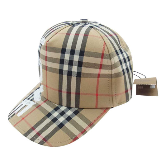 BURBERRY バーバリー 8037789 LOVE ラブ プリント チェック キャップ ブラウン系 M【新古品】【未使用】【中古】