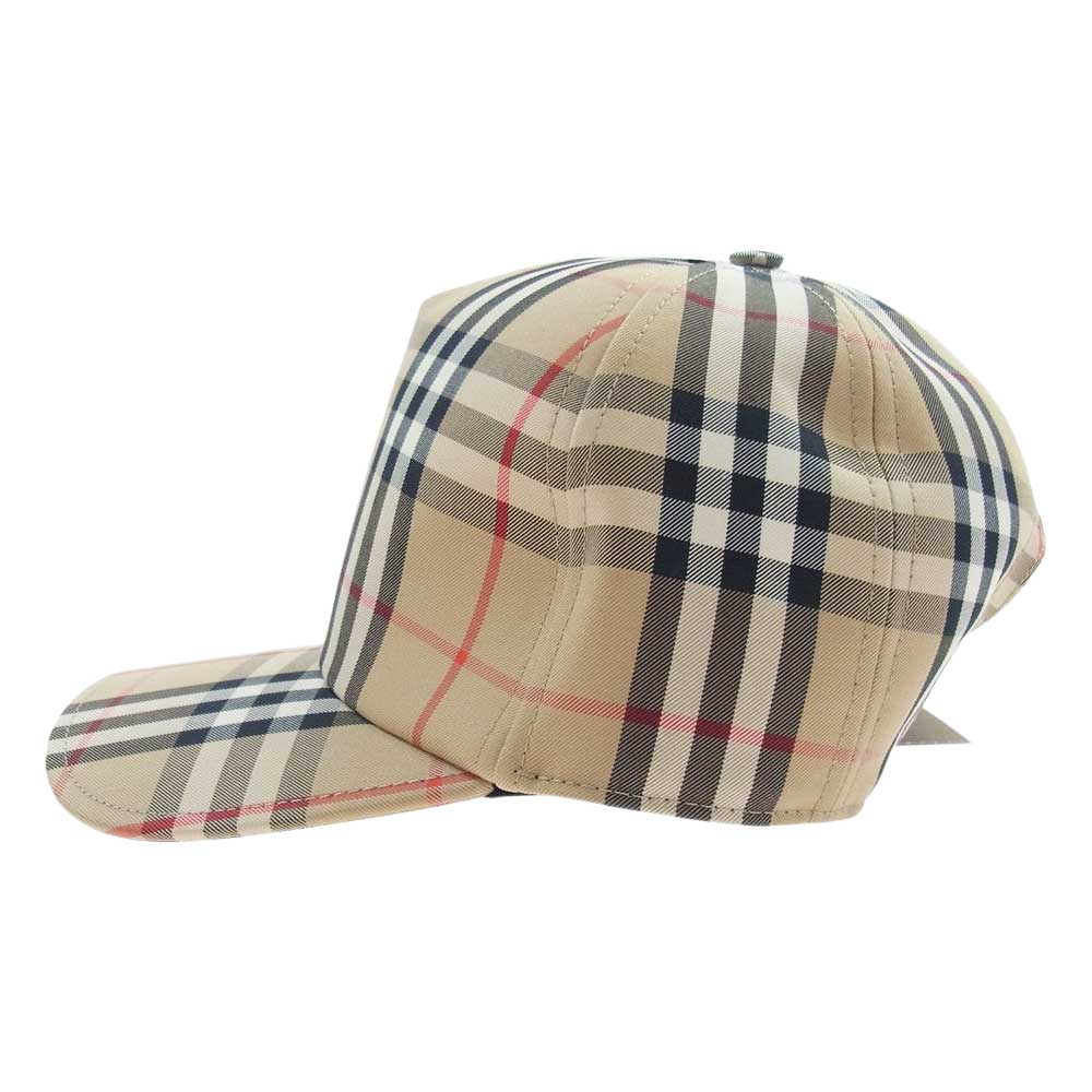 BURBERRY バーバリー 8037789 LOVE ラブ プリント チェック キャップ ブラウン系 M【新古品】【未使用】【中古】