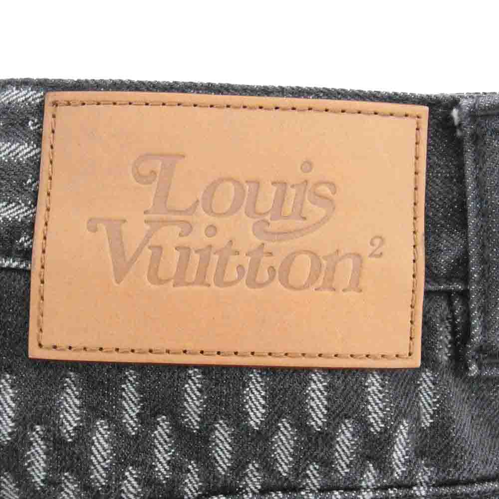 LOUIS VUITTON ルイ・ヴィトン × NIGO Giant Damier Waves MNGM Pants ジャイアント ダミエ ウェーブス モノグラム デニム パンツ  グレー系 33【中古】
