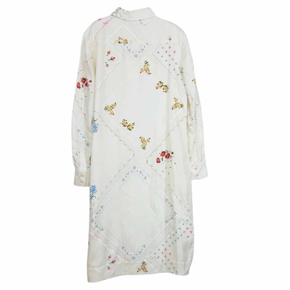 Tory Burch トリーバーチ フラワー プリント シルク ワンピース オフホワイト系 6【極上美品】【中古】