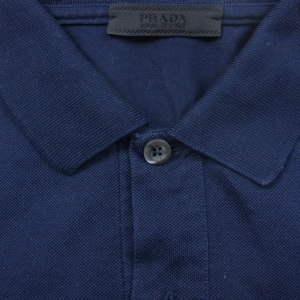 PRADA ロゴワッペン　ポロシャツ 中古・古着通販】PRADA (プラダ) ラバーロゴポロシャツ グレー サイズ