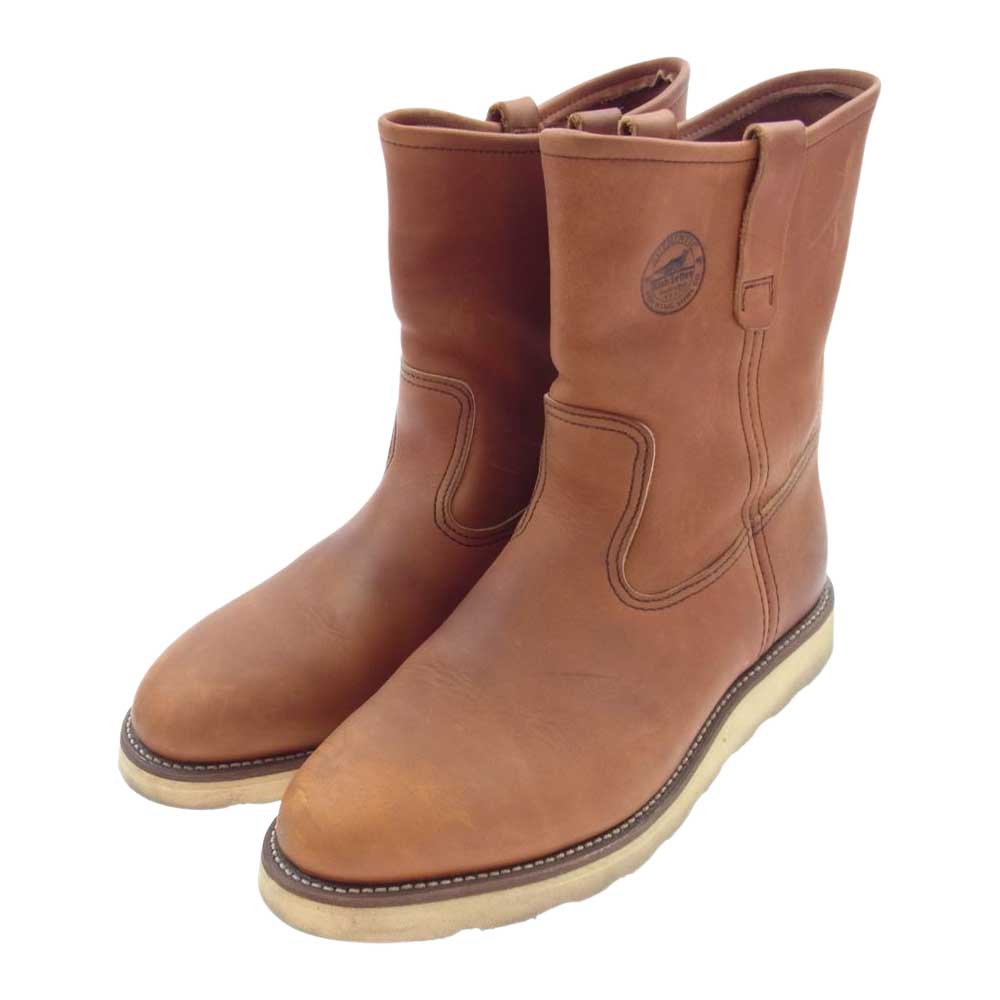 RED WING レッドウィング 866 緑犬タグ 犬刻印 レザー ペコスブーツ Pecos Boots ライトブラウン系 US9E【中古】