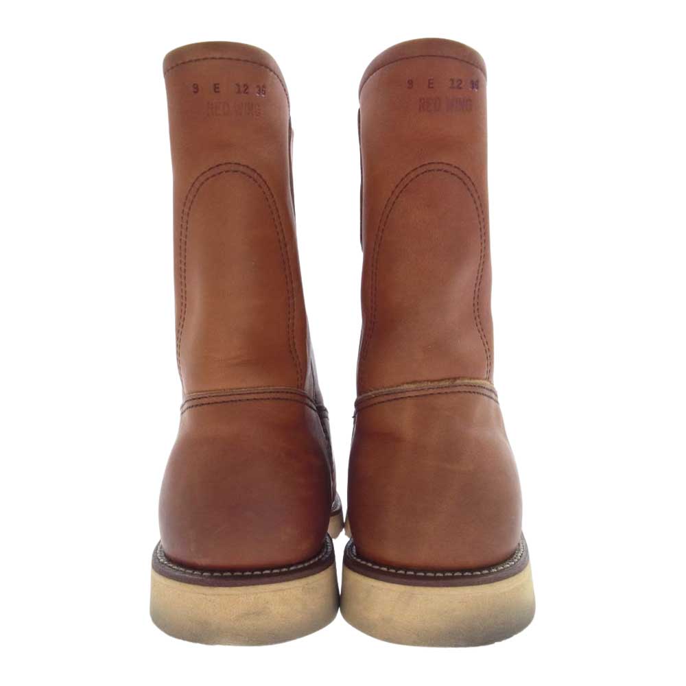 RED WING レッドウィング 866 緑犬タグ 犬刻印 レザー ペコスブーツ Pecos Boots ライトブラウン系 US9E【中古】