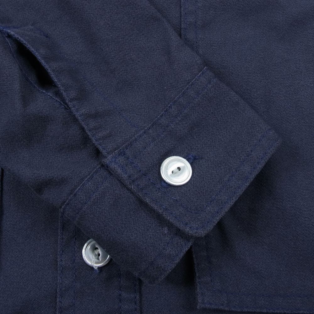SASAFRAS ササフラス FEEL SUN HALF フィールサンハーフ アーミークロス シャツ ジャケット 猫目ボタン ネイビー系 S【中古】