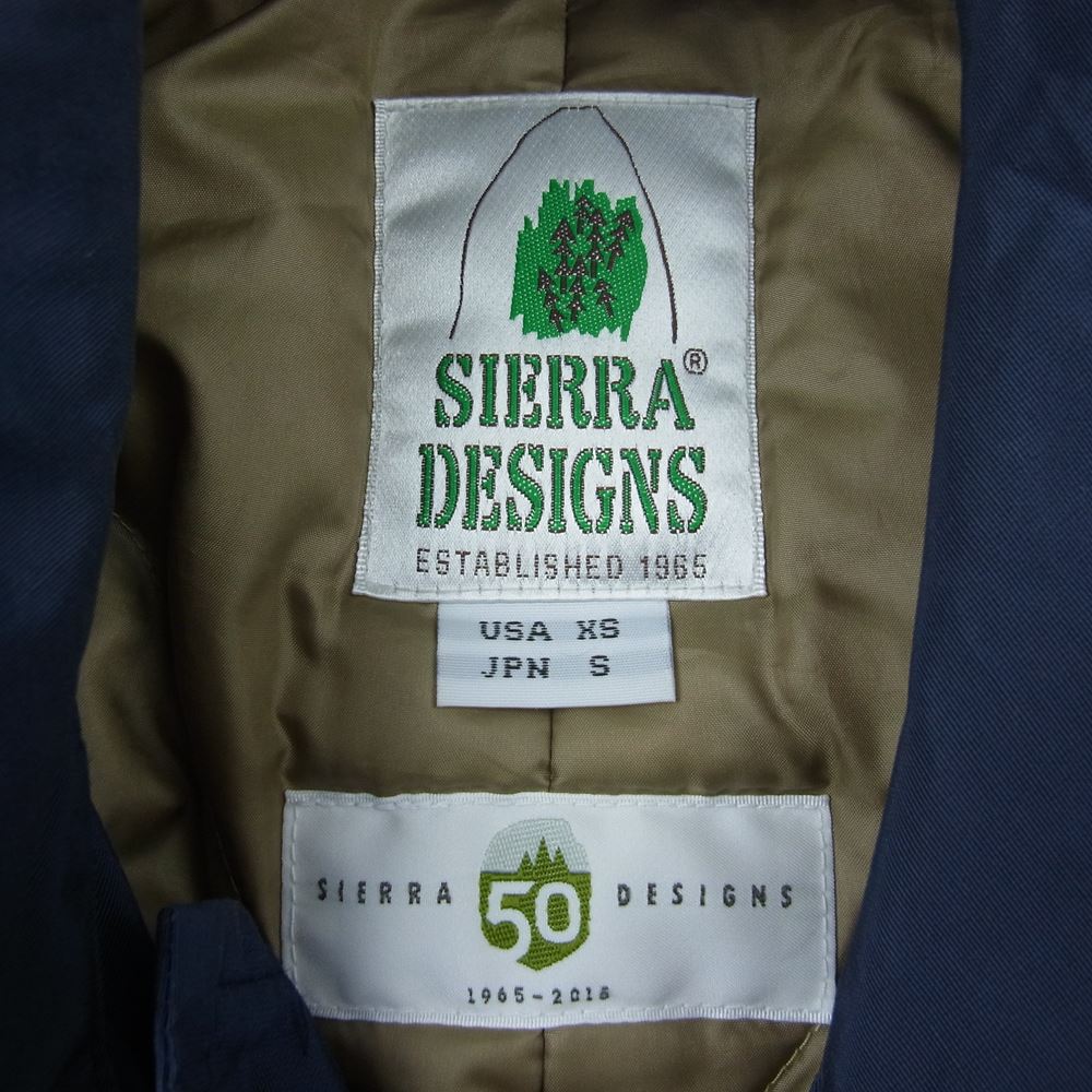 キャプテンサンシャイン 1335J × SIERRA DESIGNS シェラデザイン 60/40 クロス ステンカラー コート ネイビー系 S【中古】