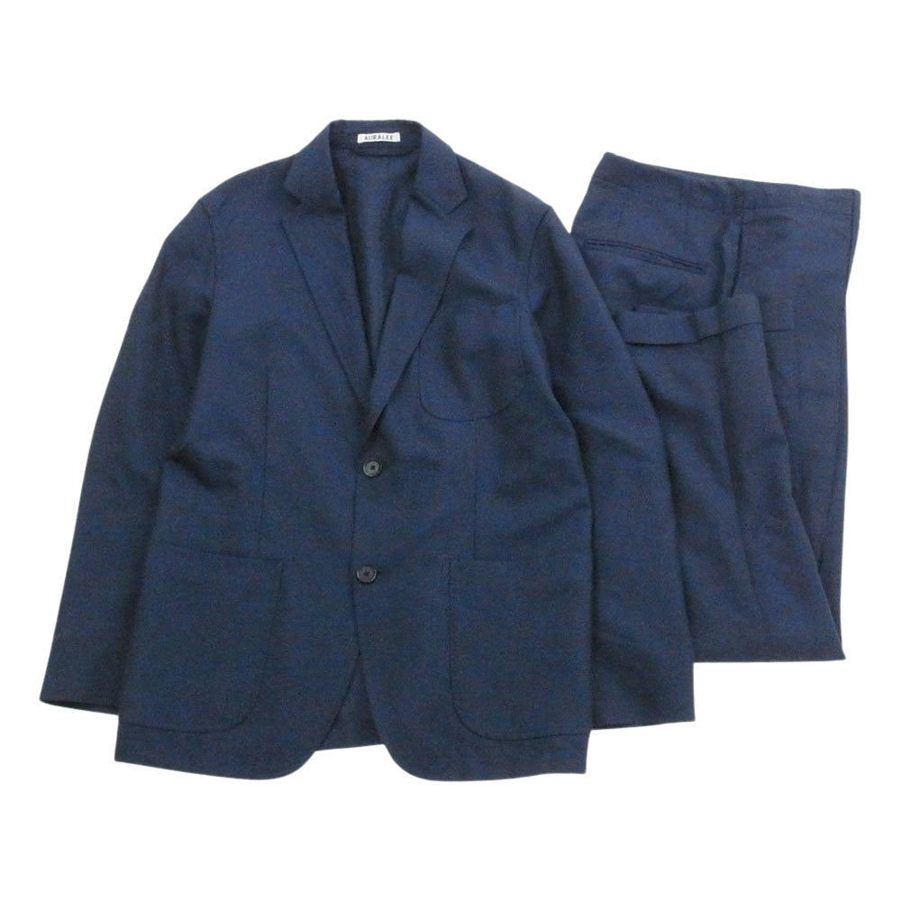 AURALEE オーラリー A65J01WM テーラードジャケット パンツ 上下 セット アップ ネイビー系 3【中古】