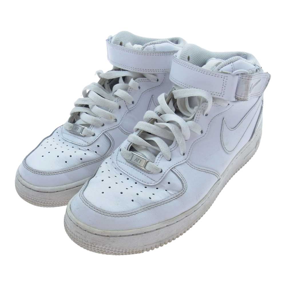 NIKE ナイキ 315123-111  AIR FORCE1 MID エアフォース1 ミッド ミドルカット スニーカー  ホワイト系 26.5cm【中古】