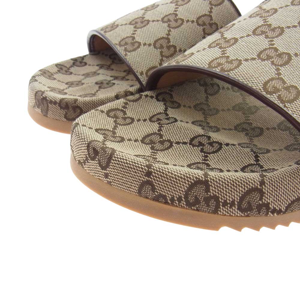 GUCCI グッチ 624695 H6320 97 GGキャンバス メンズ スライド サンダル ライトブラウン系【新古品】【未使用】【中古】