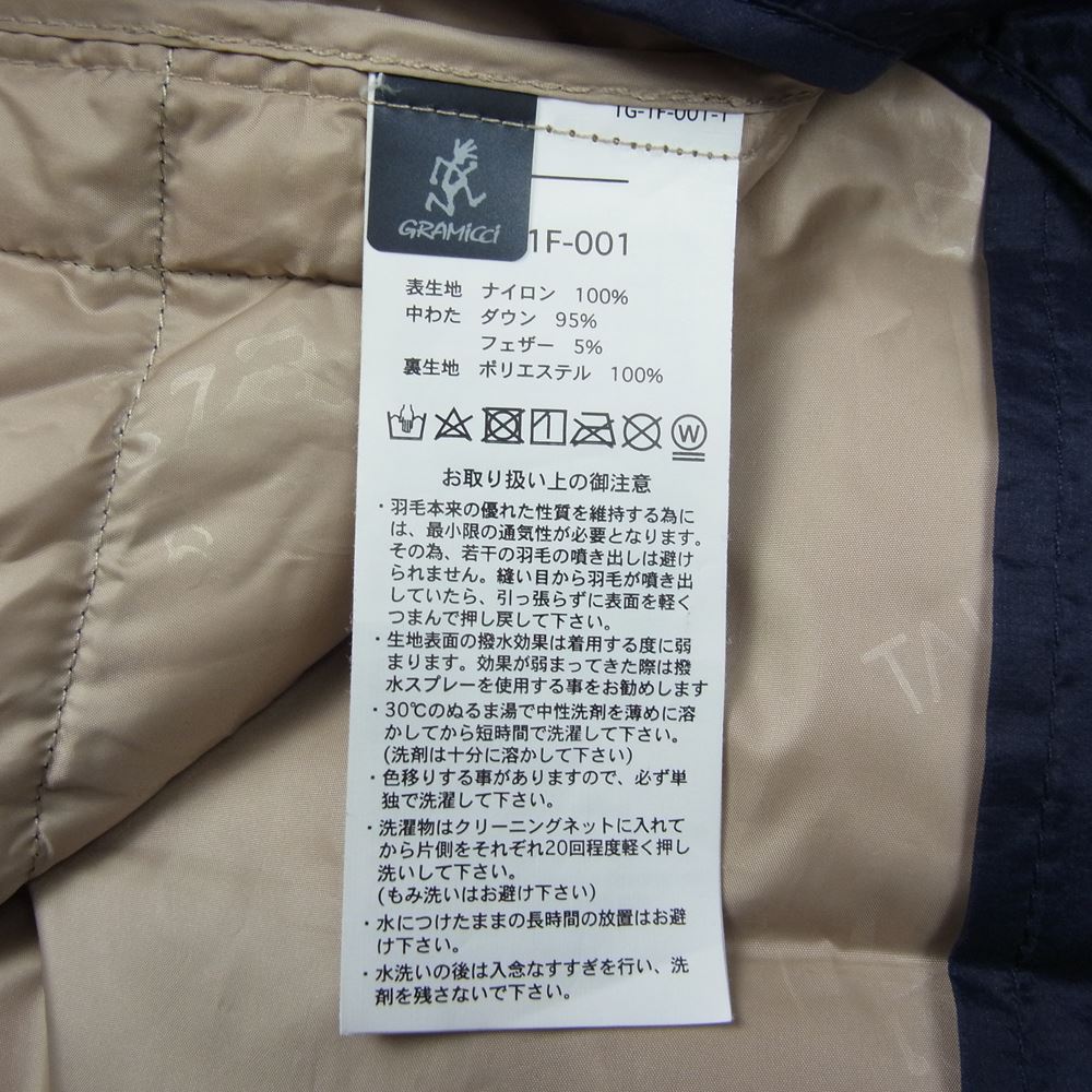 Gramicci グラミチ TG-1F-001 × TAION タイオン ダウン混 インナー ナイロン ジャケット ネイビー系 XL【中古】