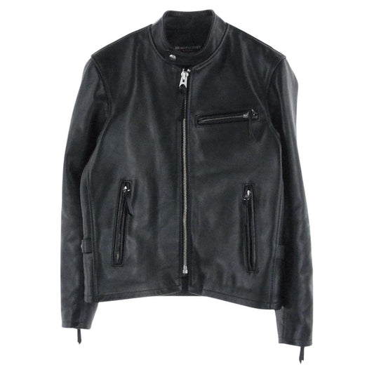 KADOYA カドヤ HF/AS-1VS HEAD FACTORY ヘッド ファクトリー スタンドカラー シングル ライダース レザー ジャケット ブラック系 XL【中古】