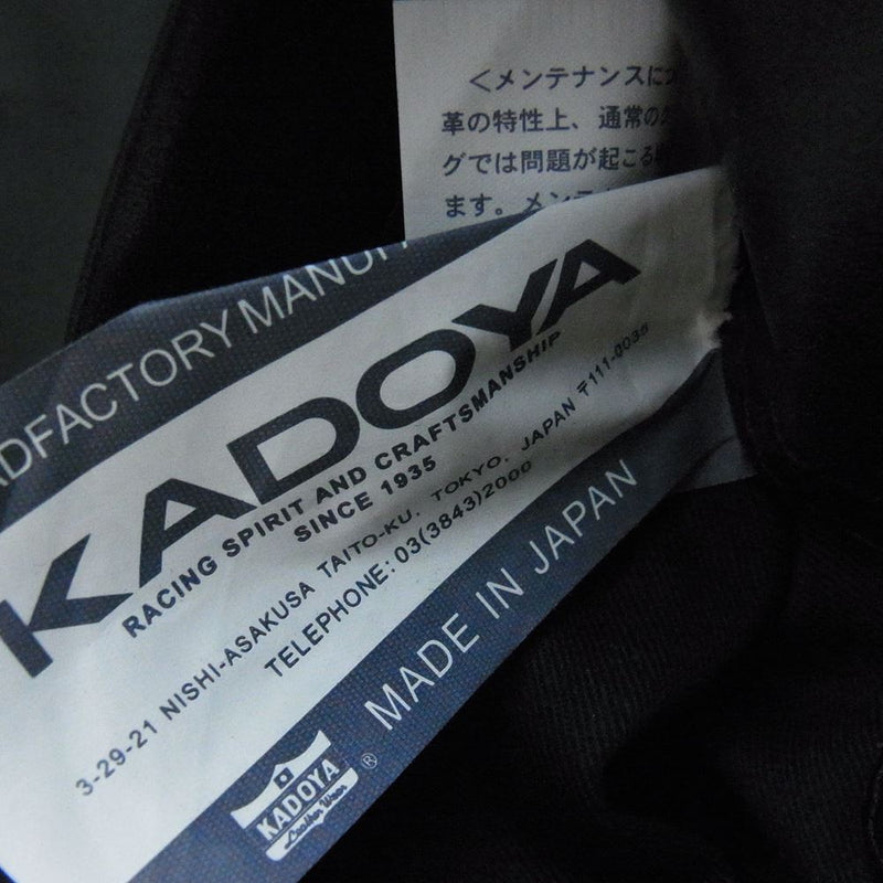 KADOYA カドヤ HF/AS-1VS HEAD FACTORY ヘッド ファクトリー スタンドカラー シングル ライダース レザー ジャケット ブラック系 XL【中古】