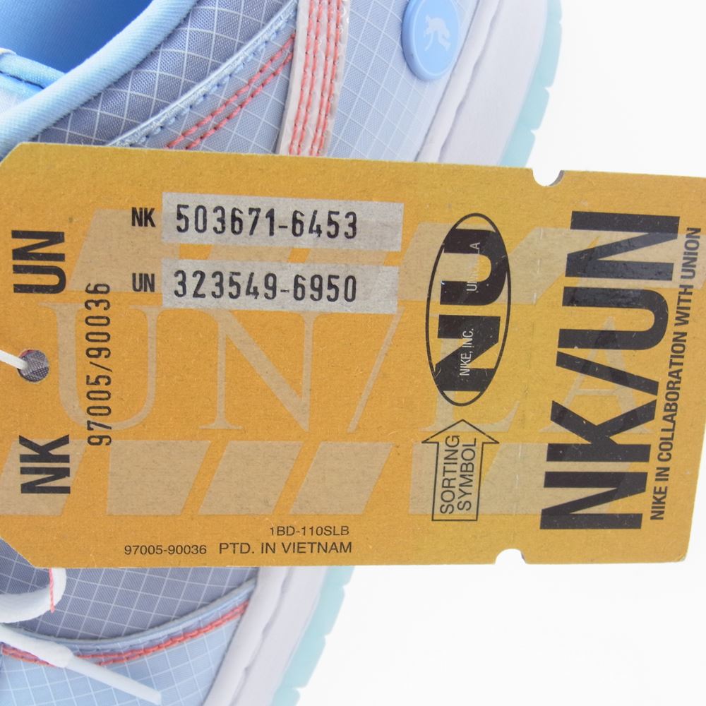 NIKE ナイキ DJ9649-400  × UNION DUNK LOW Passport Pack ユニオン ダンク ローカット スニーカー パスポートパック ブルー マルチカラー系 27.0cm【新古品】【未使用】【中古】