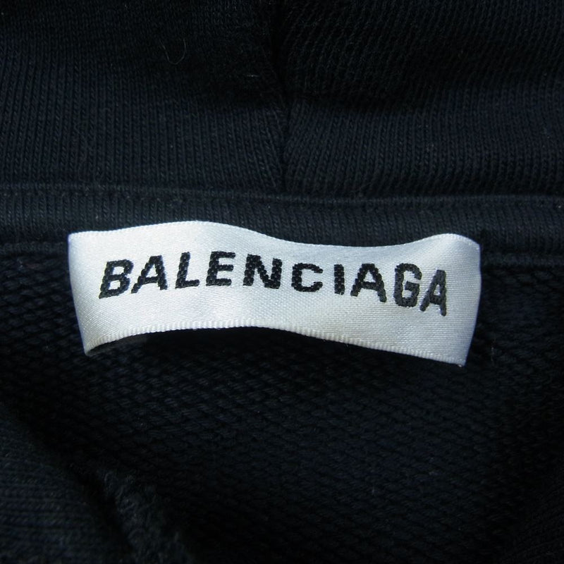 バレンシアガ PARISロゴ刺繍プルオーバーパーカー XS