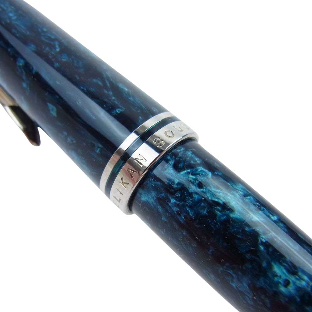 ペリカン M805 特別生産品 スーベレーン M805 オーシャンスワール 万年筆 ライトブルー系【極上美品】【中古】