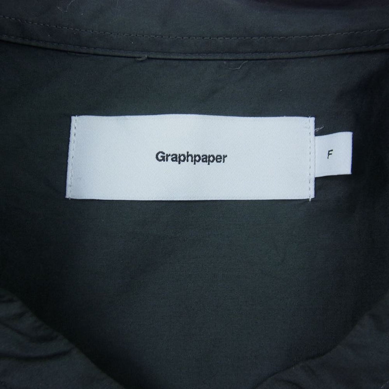 GRAPHPAPER グラフペーパー 22AW GM223-50062B Oversized Band Collar Shirt オーバーサイズ バンドカラー シャツ グレー グレー系 F【中古】