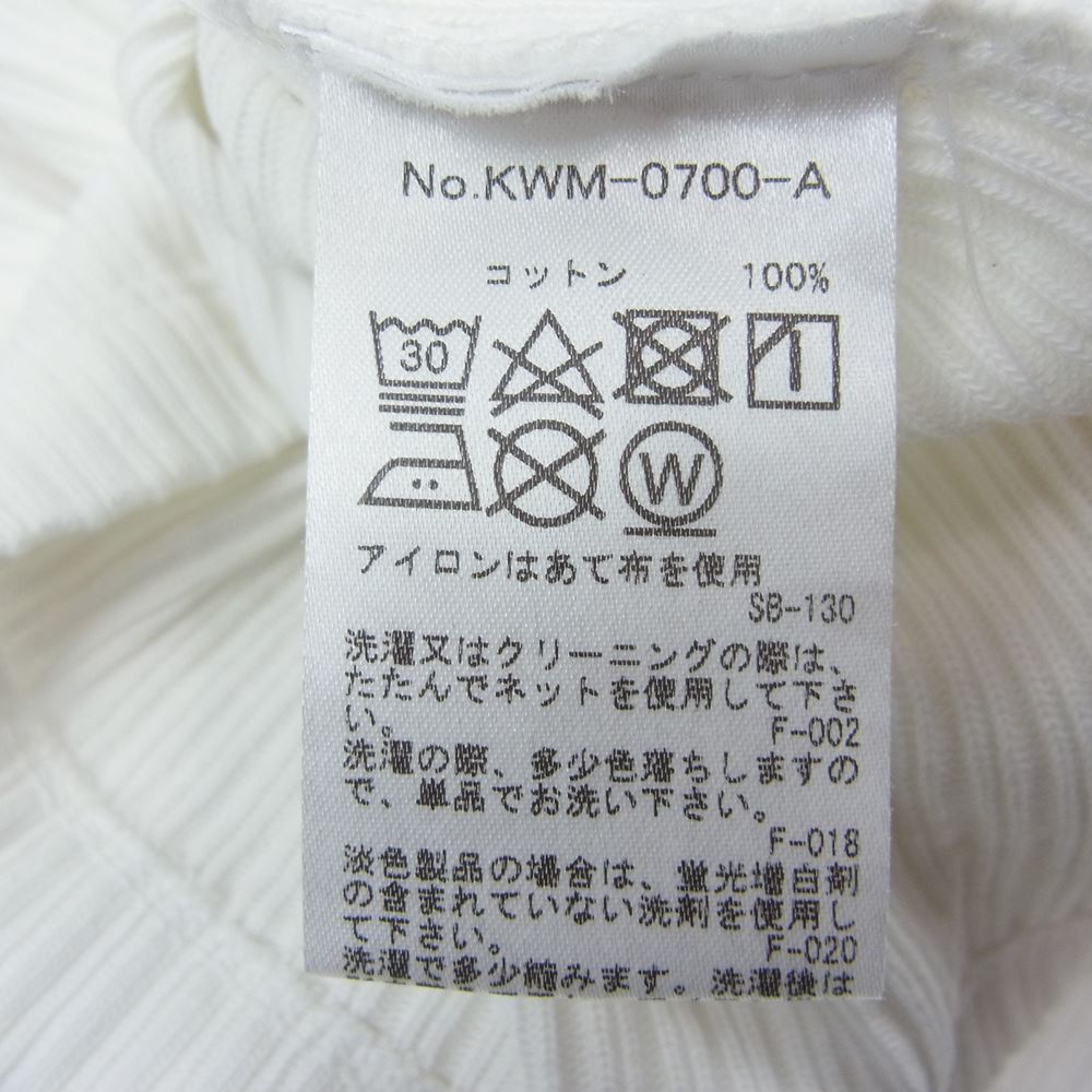 MAISON KITSUNE メゾンキツネ KWM-0700-A ロゴ プリント リブ カットソー 半袖 ホワイト系 S【中古】