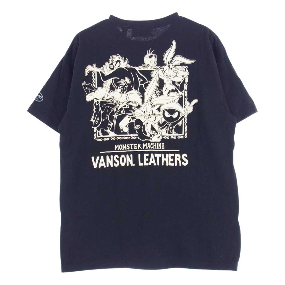 VANSON バンソン × LOONEY TUNES 半袖 Tシャツ  ブラック系【中古】