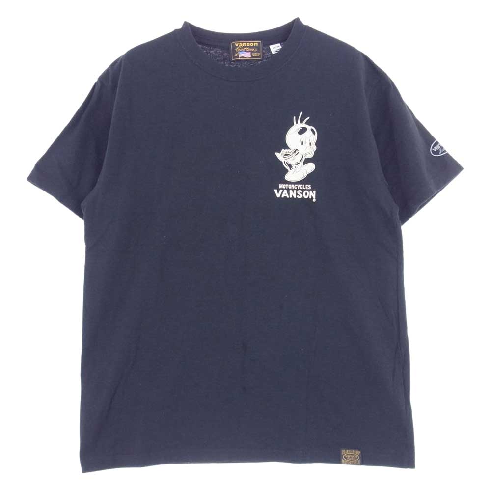 VANSON バンソン × LOONEY TUNES 半袖 Tシャツ  ブラック系【中古】
