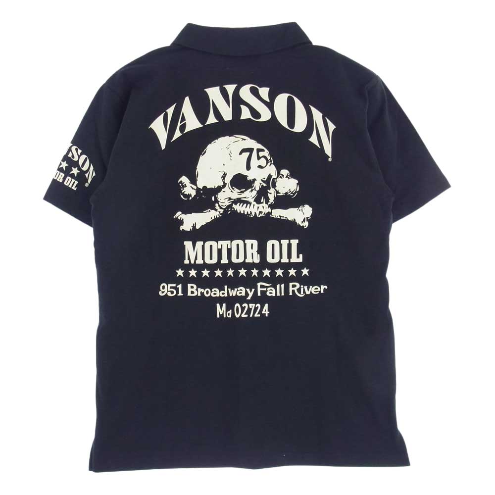 VANSON バンソン ポロ シャツ ブラック系 M【中古】