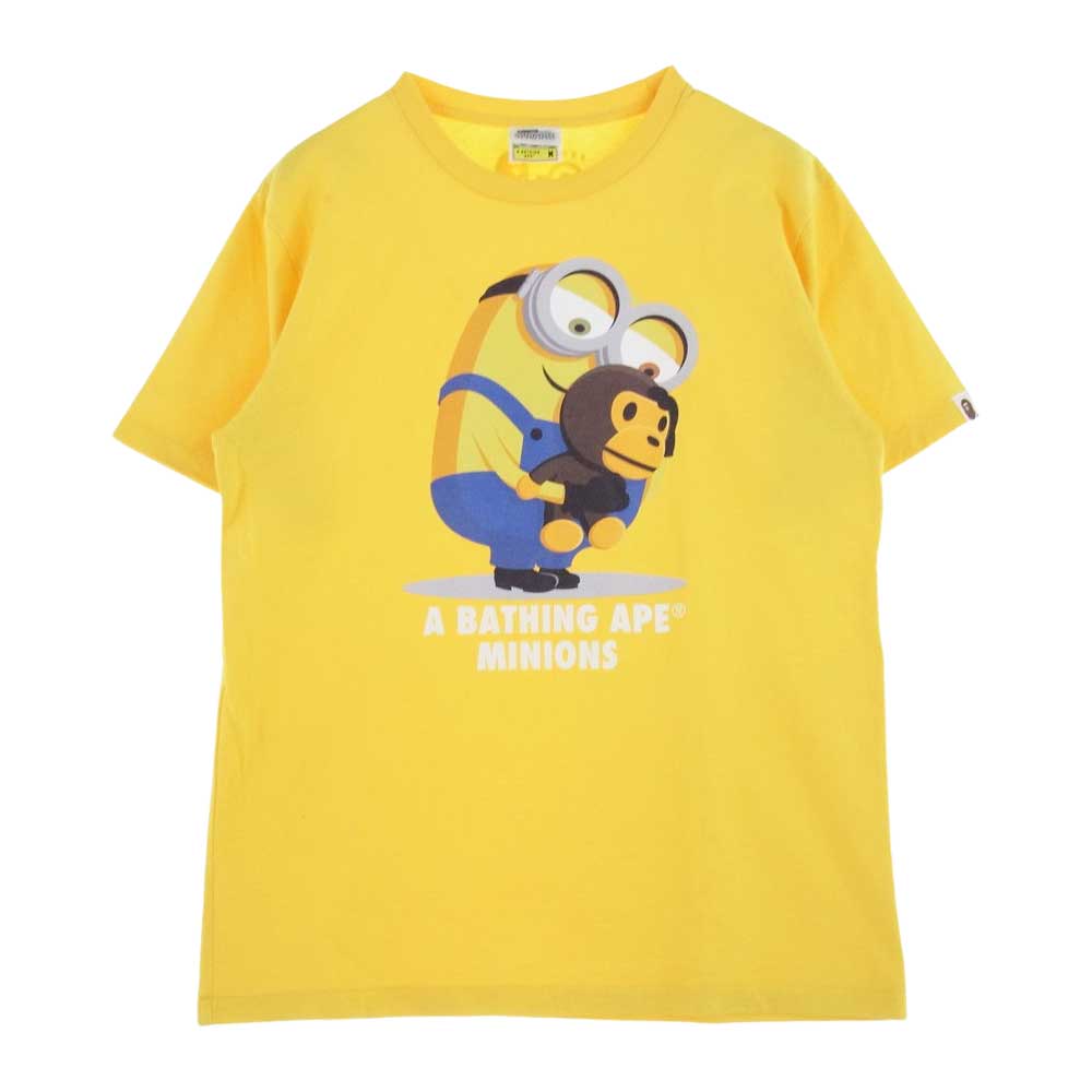 A BATHING APE アベイシングエイプ 22SS 002TEI731902C × MINIONS ミニオンズ TEE 半袖 Tシャツ イエロー系 M【中古】