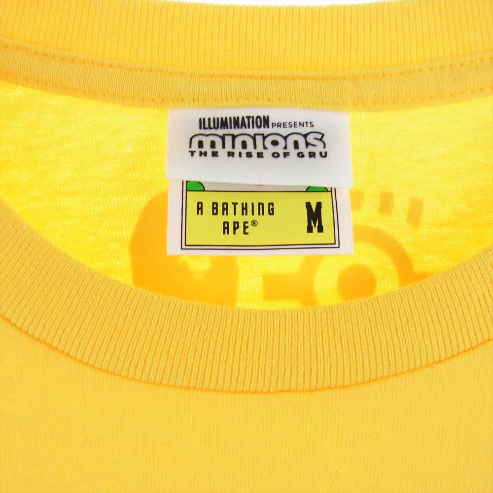 A BATHING APE アベイシングエイプ 22SS 002TEI731902C × MINIONS ミニオンズ TEE 半袖 Tシャツ イエロー系 M【中古】