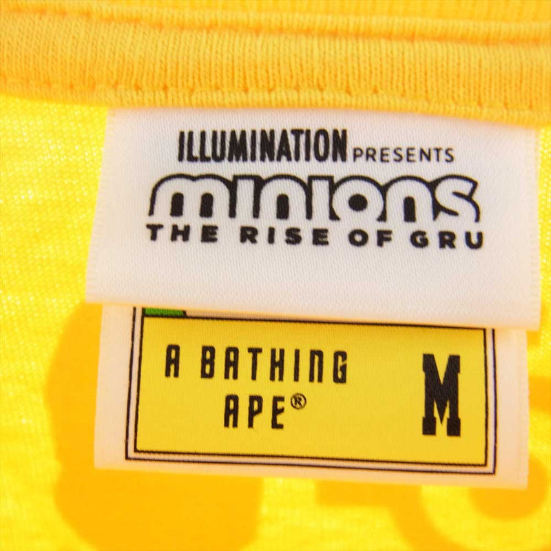 A BATHING APE アベイシングエイプ 22SS 002TEI731902C × MINIONS ミニオンズ TEE 半袖 Tシャツ  イエロー系 M【中古】