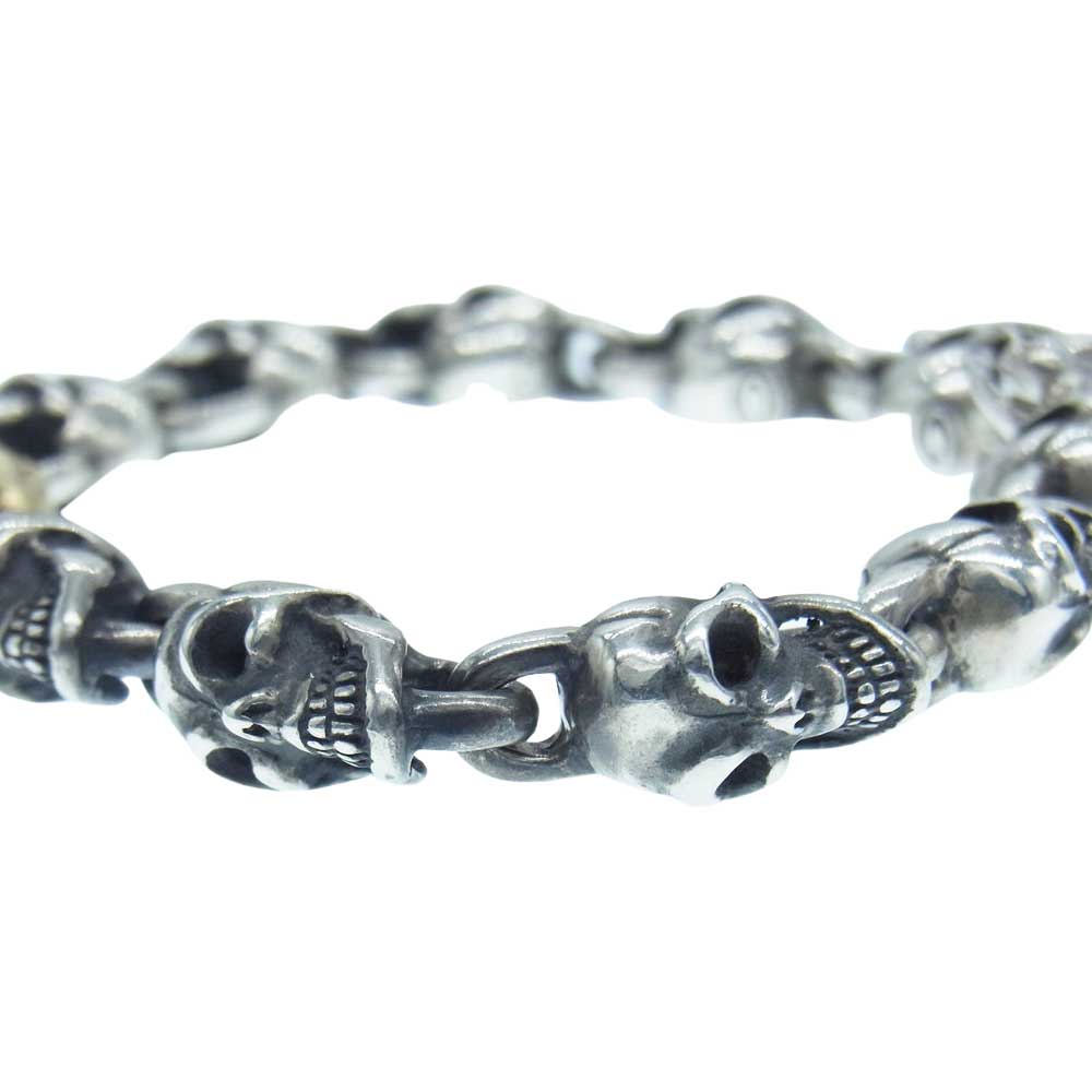 GABOR ガボール マリア ギャランティ付属 MINI ALL SKULL BRECELET W/ 18K GOLD SKULL 18K ゴールドスカル ミニスカル ブレスレット シルバー系 ゴールド系【中古】