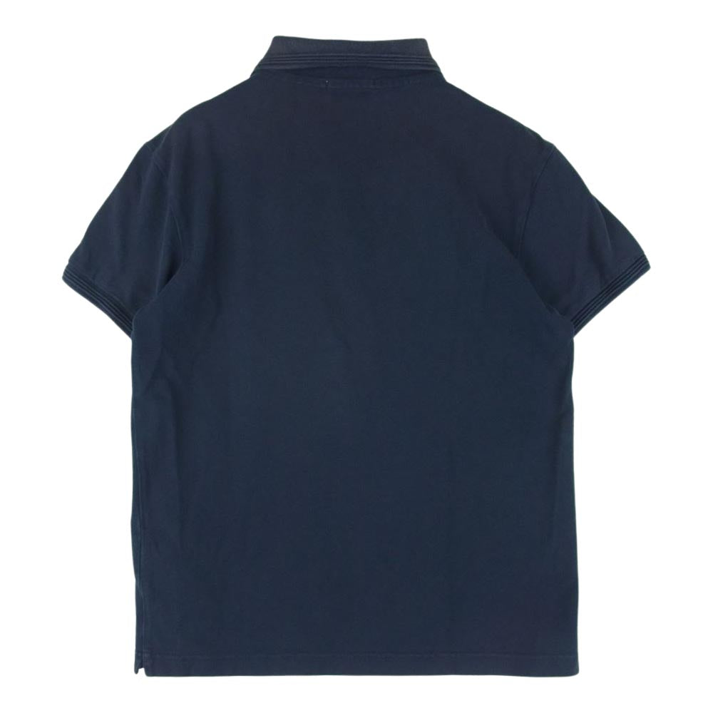 MONCLER モンクレール ワッペン ポロシャツ 半袖 コットン 中国製 ダークネイビー系 S【中古】