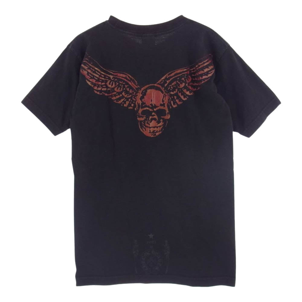 CHROME HEARTS クロムハーツ（原本無） フォティ マハリア スカルウィング ポケット バックプリント Tシャツ カットソー 半袖 黒 ブラック系 S【中古】