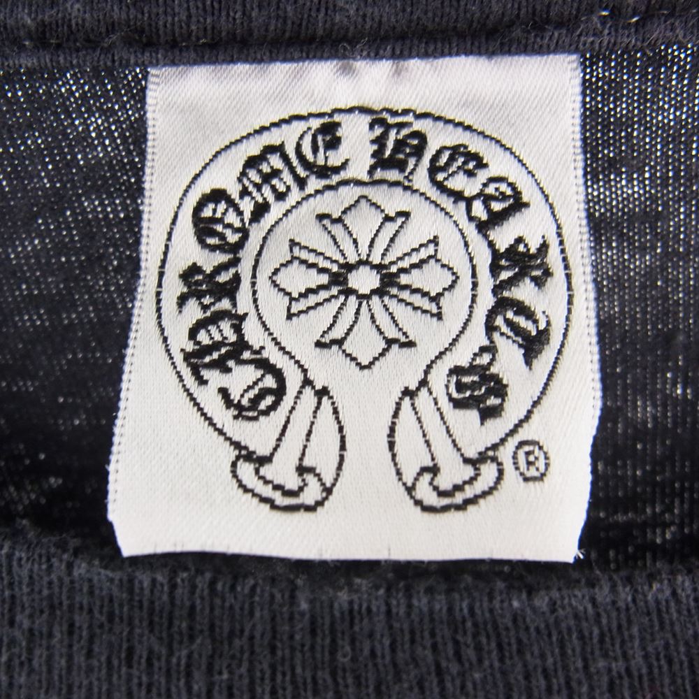 CHROME HEARTS クロムハーツ（原本無） ポケット ロゴ  スクロールラベル プリント Tシャツ カットソー 長袖 ブラック系 L【中古】