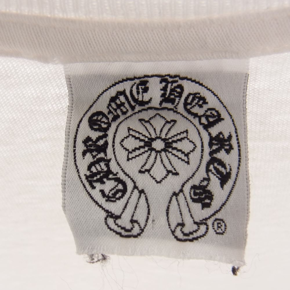 CHROME HEARTS クロムハーツ（原本無） ポケット スクロールラベル プリント Tシャツ カットソー 半袖  ホワイト系 S【中古】